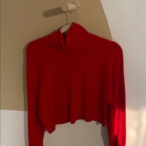 Red cropped sweater!